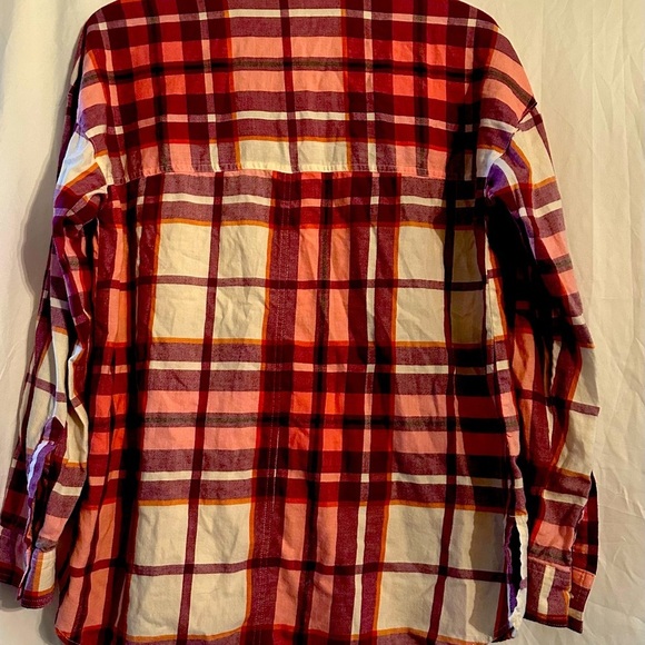 Old Navy Women’s Long Sleeve Button Down Boyfriend Plaid Shirt Size Medium - Picture 5 of 12